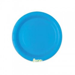 PIATTI DESSERT ECOLOR BIODEGRADABILI 18cm TURCHESE 25pz