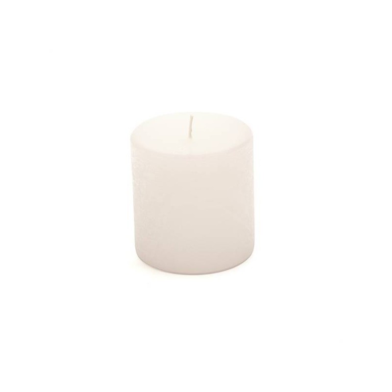 MOCCOLO TONDO CERA BIANCO 10x10cm RUSTICO