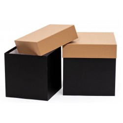 SCATOLA CUBO IN CARTONE NERO 30,5x30,5x30,5cm