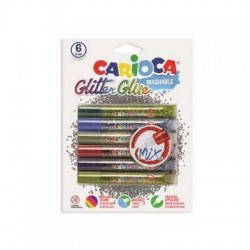CARIOCA GLITTER GLUE MULTICOLOR MIX 6pz