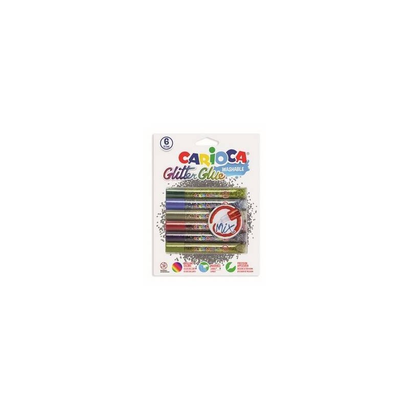CARIOCA GLITTER GLUE MULTICOLOR MIX 6pz