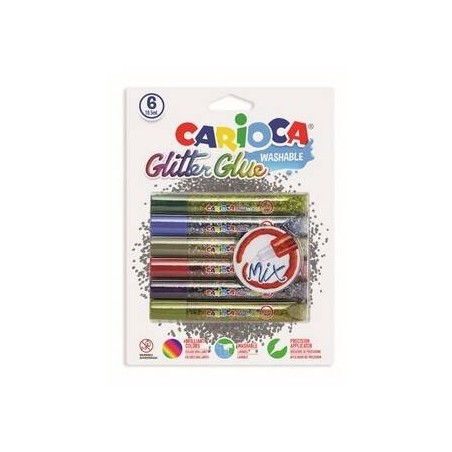 CARIOCA GLITTER GLUE MULTICOLOR MIX 6pz