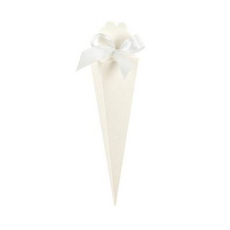 SCATOLA CONO QUADRATO SETA BIANCO 10pz