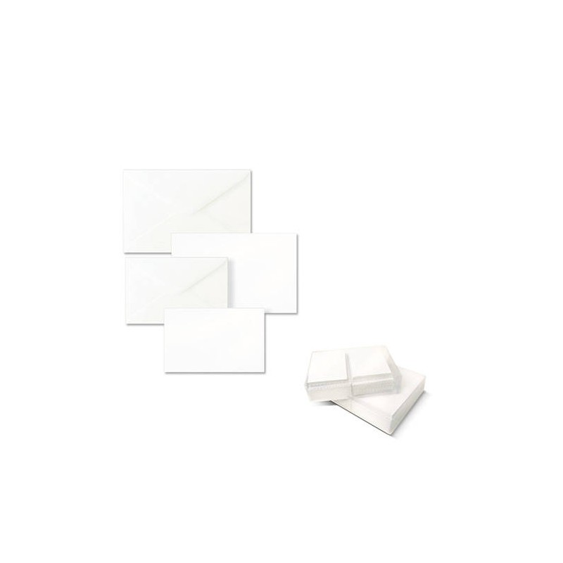BIGLIETTI + BUSTA 9x14cm BRISTOL BIANCO 100pz