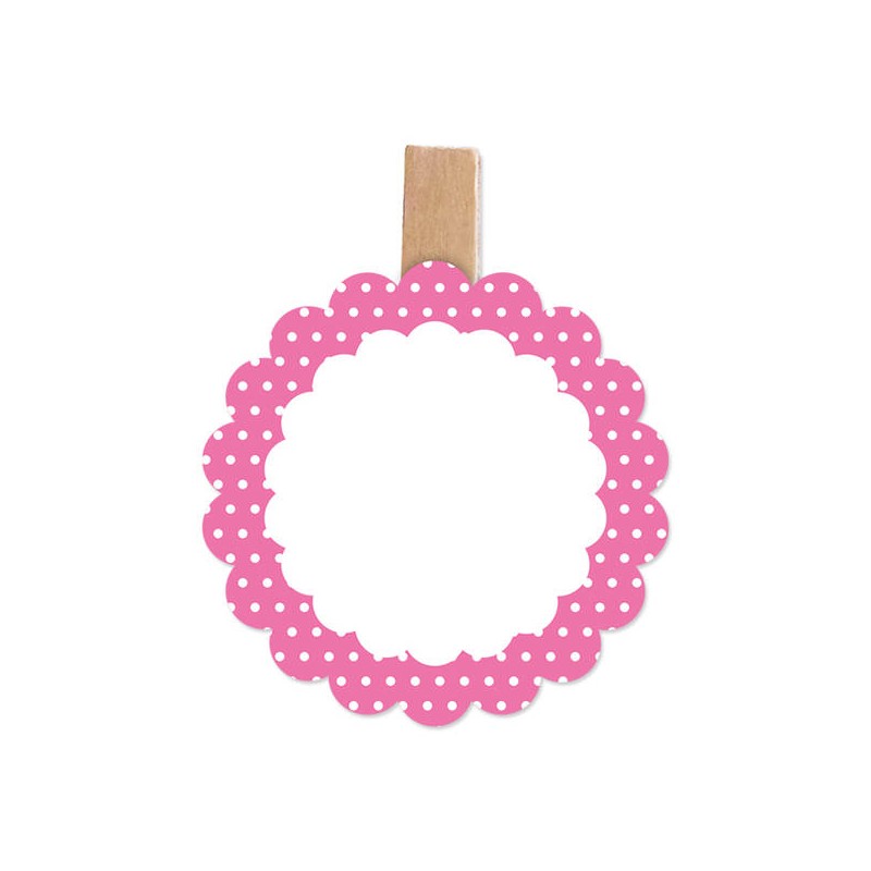 SEGNAPOSTO C/MOLLETTA POIS FUXIA 6pz