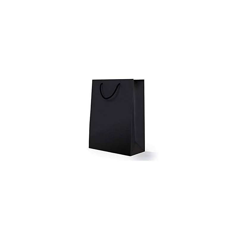 BORSA CARTA LUSSO OPACO 11x14+6,5cm NERO