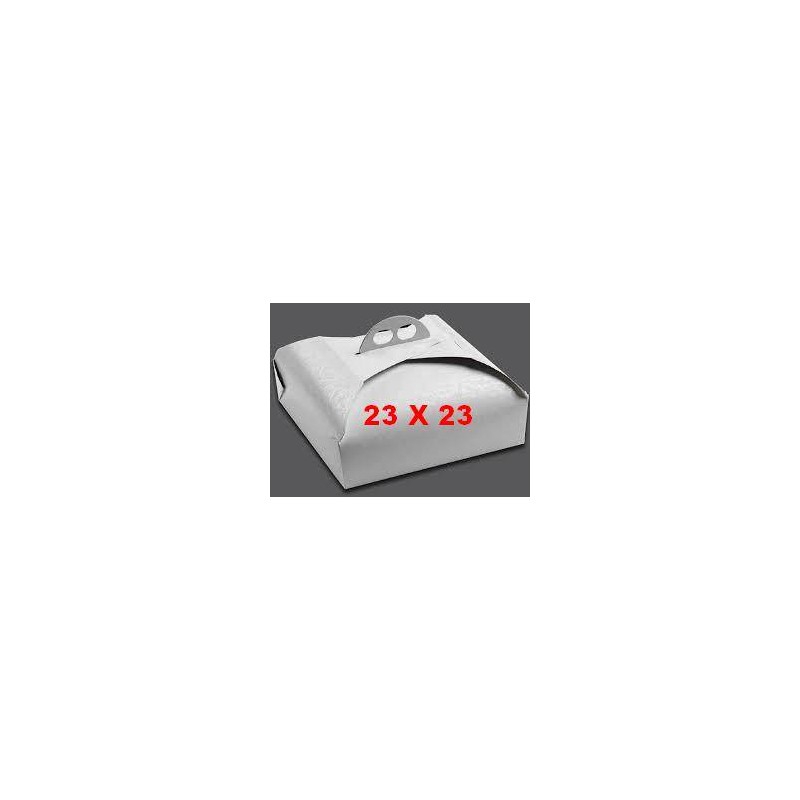 SCATOLA PORTA TORTA QUADRATA MIS.23x23x7 BIANCO RAMAGE