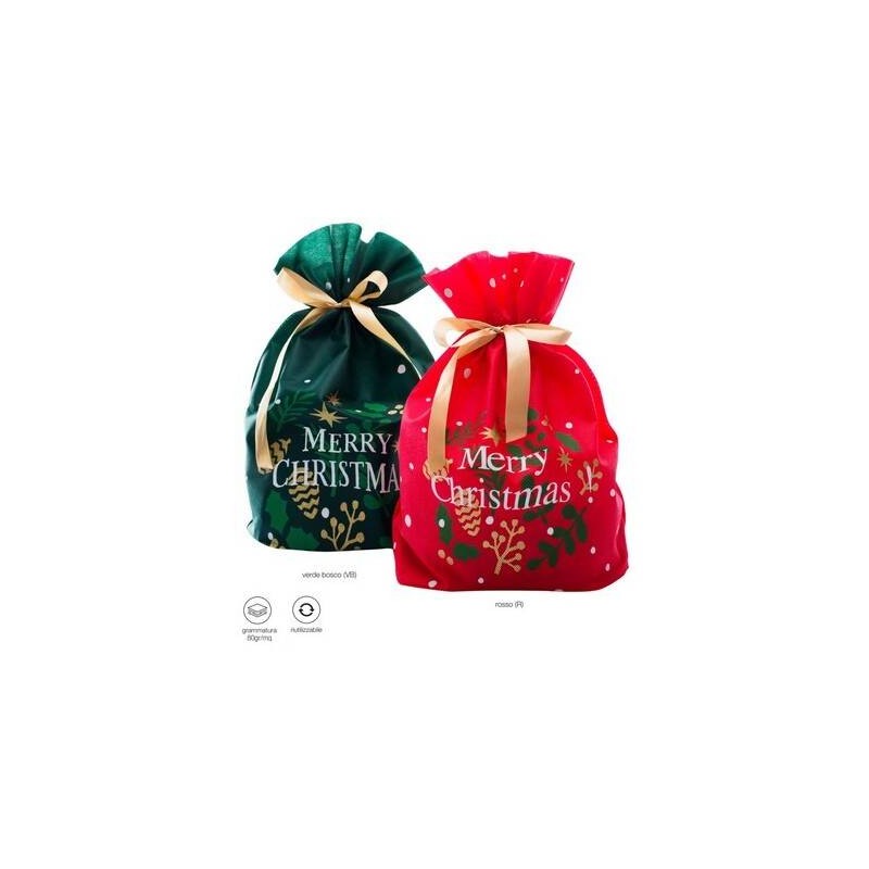 PORTAPANETTONE CON SCRITTA MERRY CHRISTMAS 38x41cm ø16 ROSSO 10pz