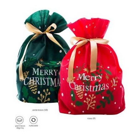 PORTAPANETTONE CON SCRITTA MERRY CHRISTMAS 38x41cm ø16 ROSSO 10pz