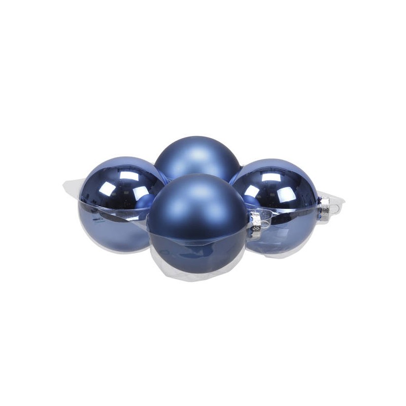 PALLINE VETRO ø100mm BLU MIX 4pz