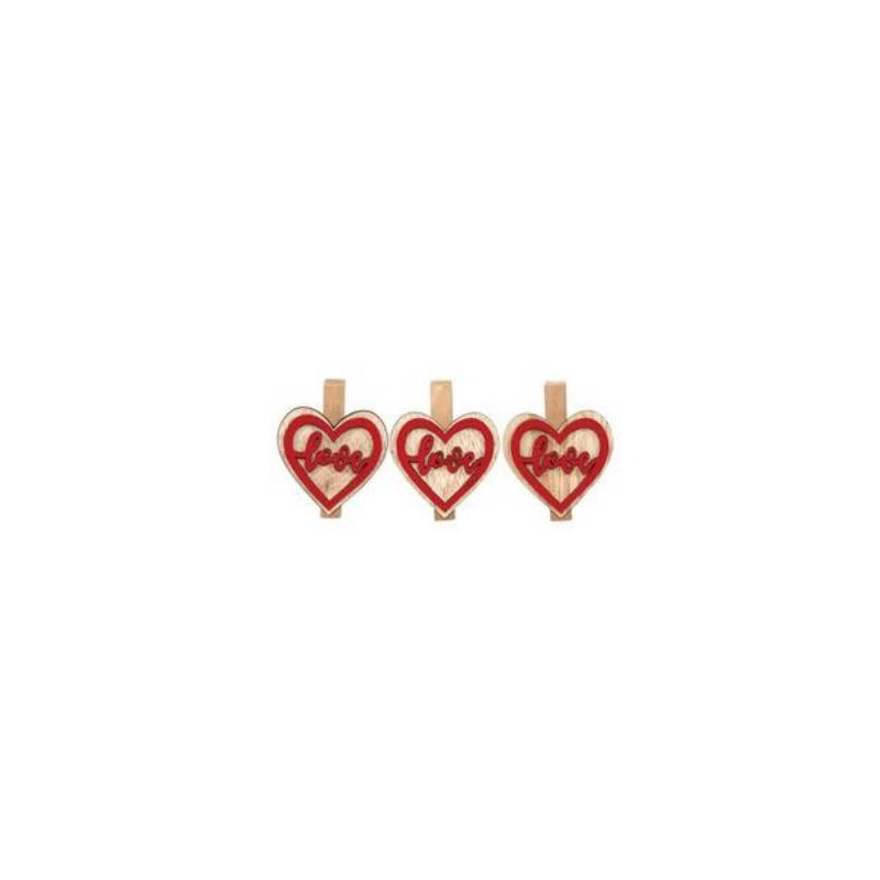 MOLLETTINE CUORE LOVE LEGNO 4,5x4cm 9pz