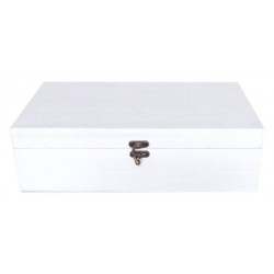 CASSETTA LEGNO BIANCA ANTICATA 2 BOTTIGLIE 36x20,5x10,5 CASL2516