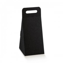 SCATOLA FORMA PARMIGIANO 13x14x24cm SETA NERO