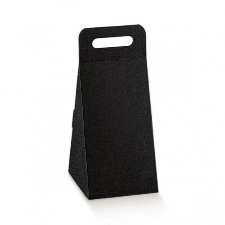 SCATOLA FORMA PARMIGIANO 13x14x24cm SETA NERO