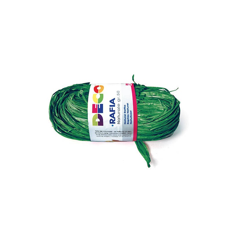 RAPHIA NATURALE gr.50 CWR VERDE NATALE