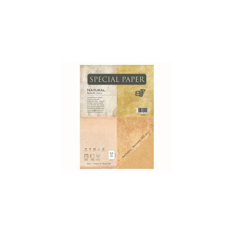 CARTA A4 21x29,7 NATURAL SAVANA gr.120 25fg
