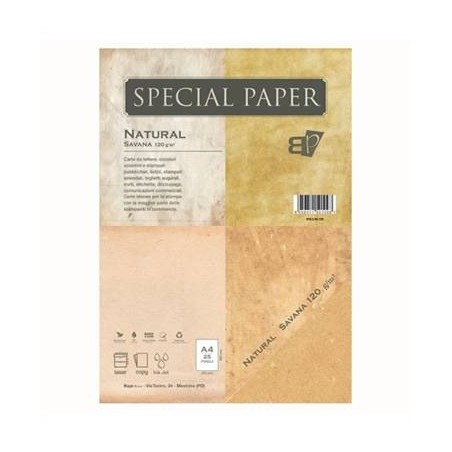 CARTA A4 21x29,7 NATURAL SAVANA gr.120 25fg