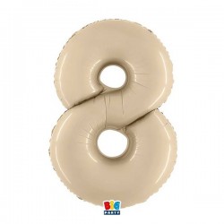 PALLONE NUMERO 8 MYLAR 102cm 40 CREMA