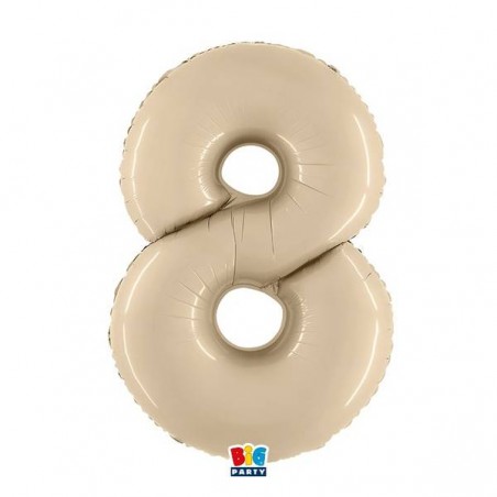 PALLONE NUMERO 8 MYLAR 102cm 40 CREMA