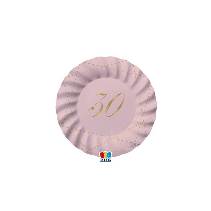 PIATTI ø20cm 30 ANNI ROSE 8pz