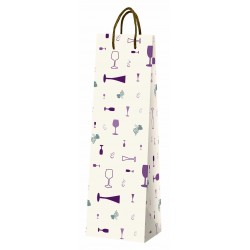 BORSA CARTA 1 BOTTIGLIA CHIC C/CORD 10x10x36cm