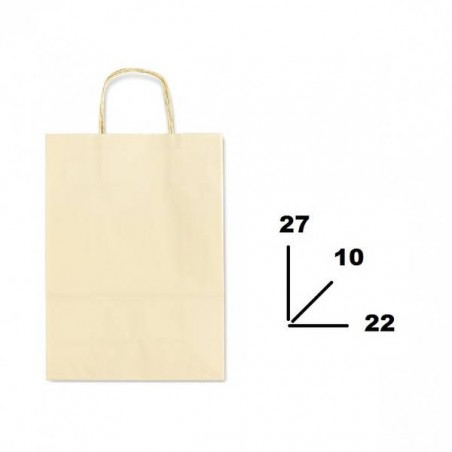 BORSA CARTA COLOR MIS.22+10x27cm BEIGE 802