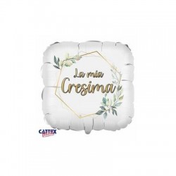 PALLONE MYLAR QUAFDRATO LA MIA CRESIMA 18 45 cm