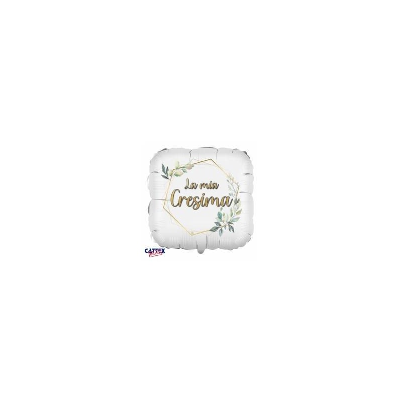 PALLONE MYLAR QUAFDRATO LA MIA CRESIMA 18 45 cm