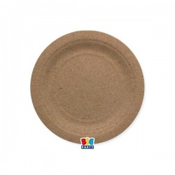 PIATTI DESSERT ECOLOR BIODEGRADABILI 18cm KRAFT 25pz