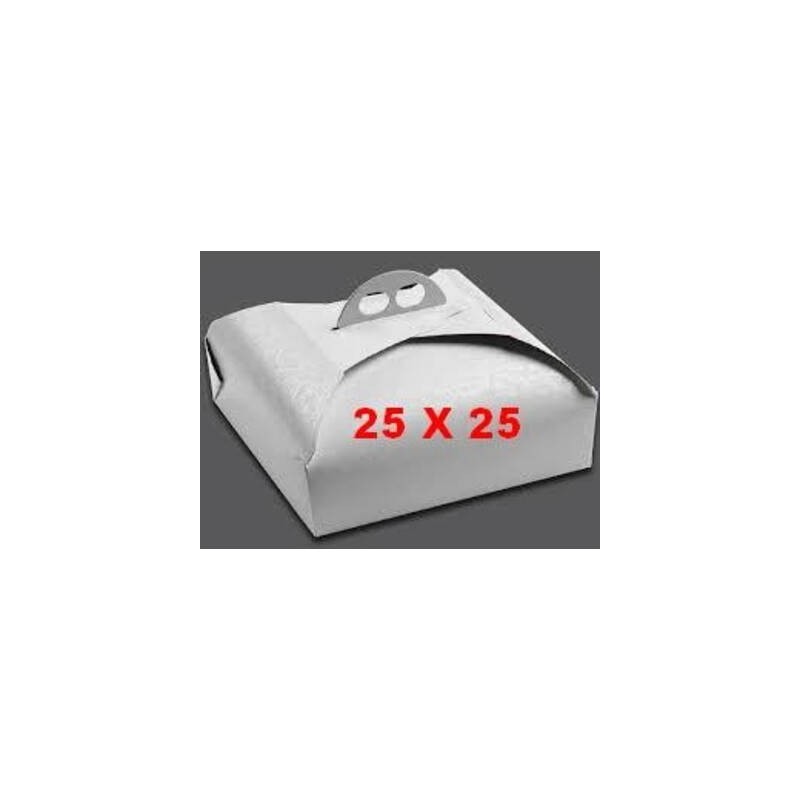 SCATOLA PORTA TORTA QUADRATA MIS.25x25x7 BIANCO RAMAGE