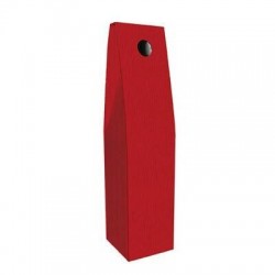 SCATOLA PORTA 1 BOTTIGLIA STICK 9x9x38cm ROSSO LISCIA