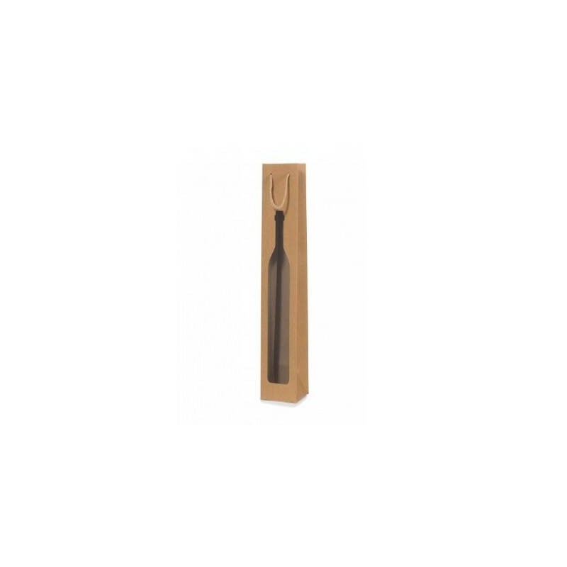 SHOPPER CARTA CON FINESTRA 12x41+12cm  MAGNUM BOTTLE KRAFT AVANA