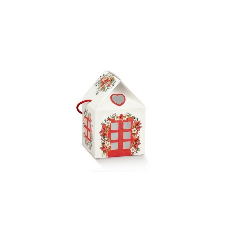 SCATOLA CASETTA C/CORDINI 12x12x11cm WHITE LITTLE HOUSES