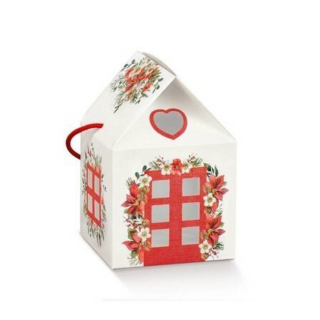 SCATOLA CASETTA C/CORDINI 12x12x11cm WHITE LITTLE HOUSES