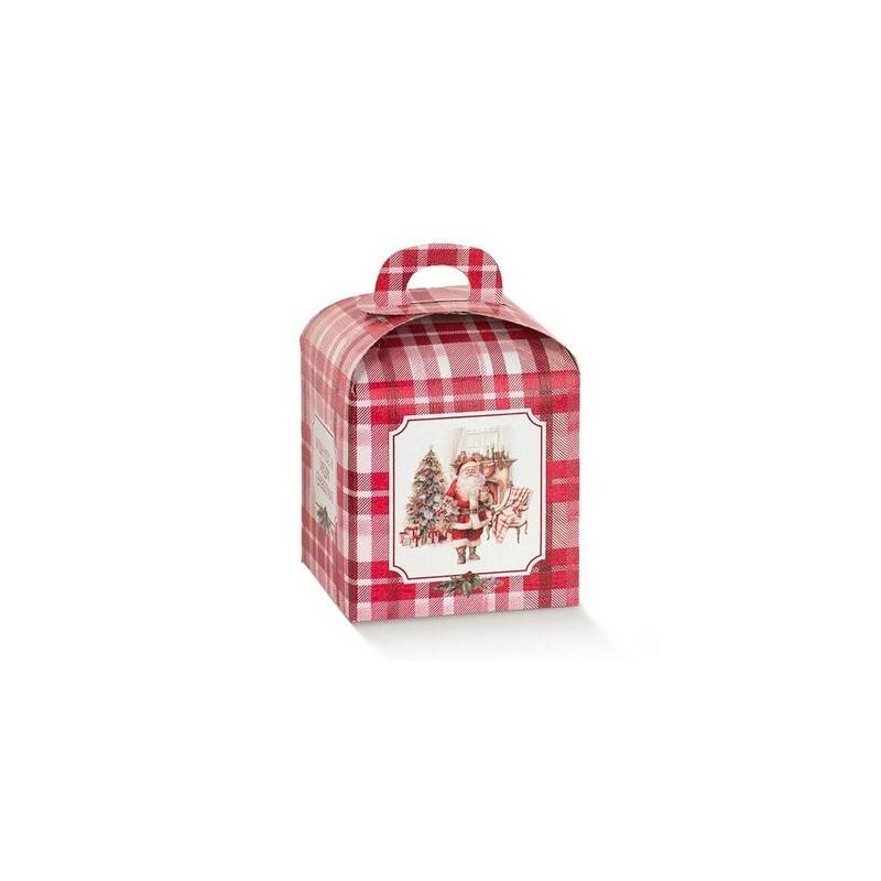 SCATOLA PANETTONE 10x10x10cm SANTA'S HOME