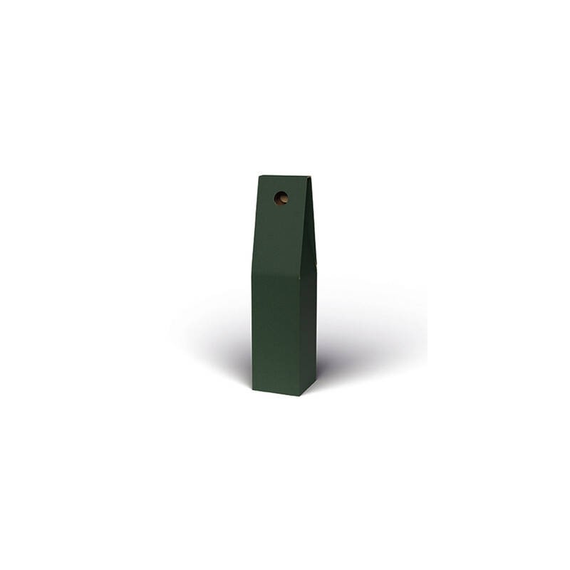SCATOLA PORTA 1 BOTTIGLIA STICK 9x9x38cm VERDE LISCIA