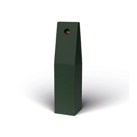 SCATOLA PORTA 1 BOTTIGLIA STICK 9x9x38cm VERDE LISCIA