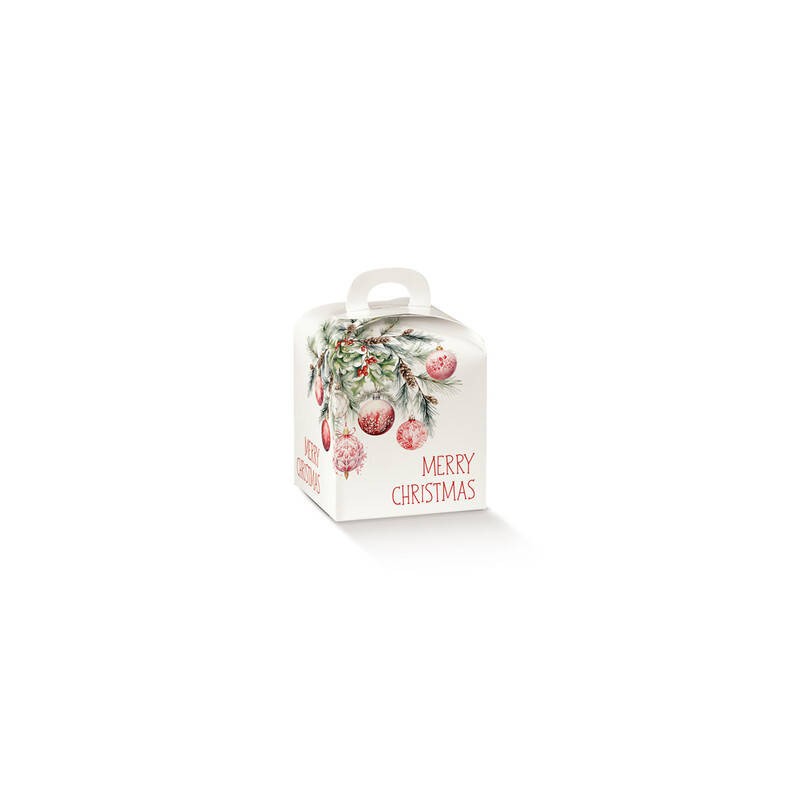 SCATOLA PANETTONE 10x10x10cm ADDOBBI DI NATALE