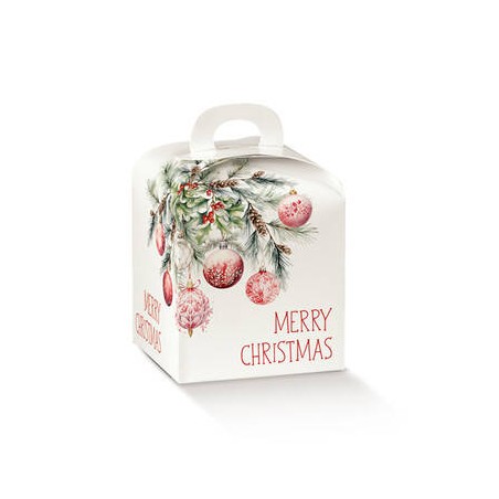 SCATOLA PANETTONE 10x10x10cm ADDOBBI DI NATALE