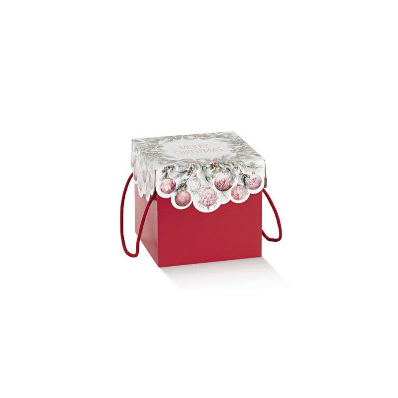 SCATOLA F/COPERCHIO E CORDINI 20x20x19cm ADDOBBI DI NATALE