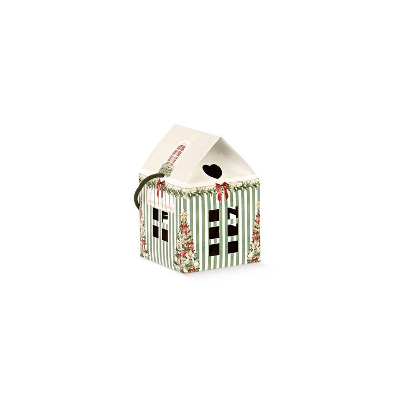 CASETTA C/CORDINI 12x12x11cm MARKET VERDE