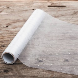 TABLE RUNNER cm30x3mt BIANCO C/PAILLETTES