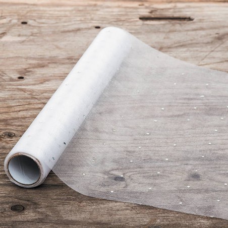 TABLE RUNNER cm30x3mt BIANCO C/PAILLETTES