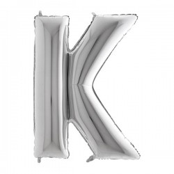 PALLONE MYLAR LETTERA K 40 102cm SILVER