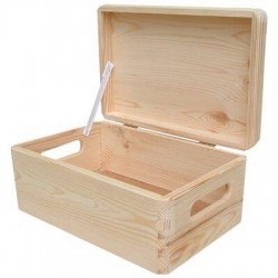 BAULETTO LEGNO NATURALE C/COP 30x20x14cm CASL2187