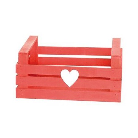 CASSETTA LEGNO ROSSA CUORE 29x24x13cm CASL2498