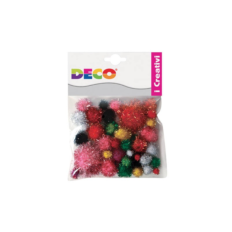 POMPONS LAME' BUSTA 40pz COLOR ASS.TI
