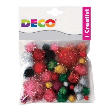 POMPONS LAME' BUSTA 40pz COLOR ASS.TI