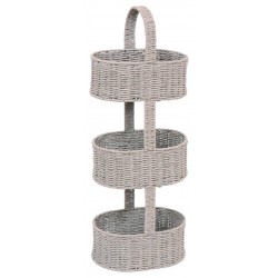 COLONNINA 3CESTI OVALI 29x29x80cm GRIGIO CEN01498