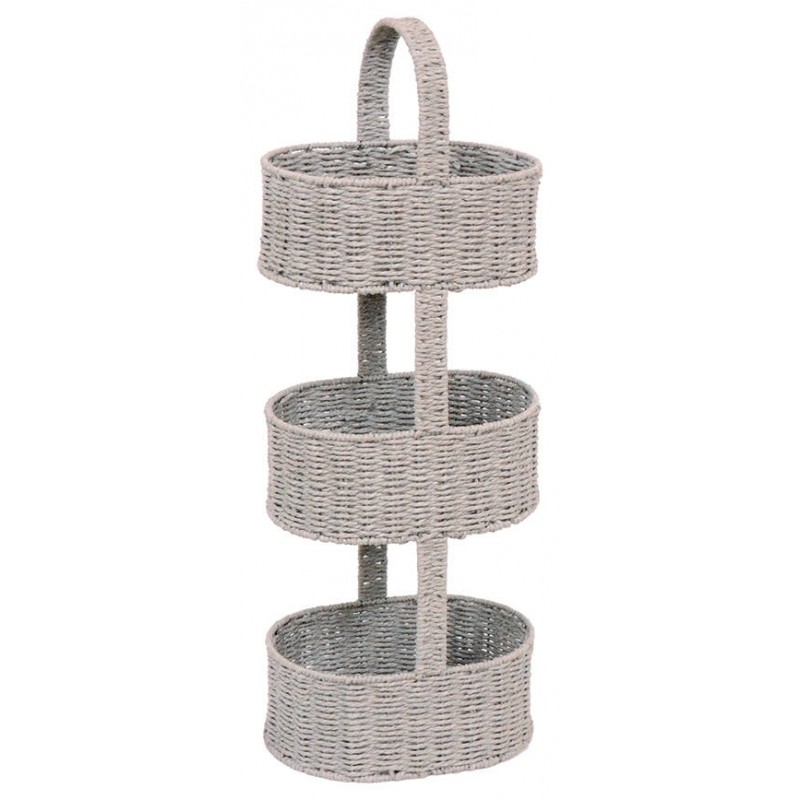 COLONNINA 3CESTI OVALI 29x29x80cm GRIGIO CEN01498